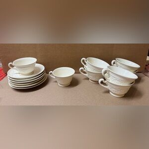 Wedgwood Patrician Flat Cups And Saucers 14 Pieces *READ*
